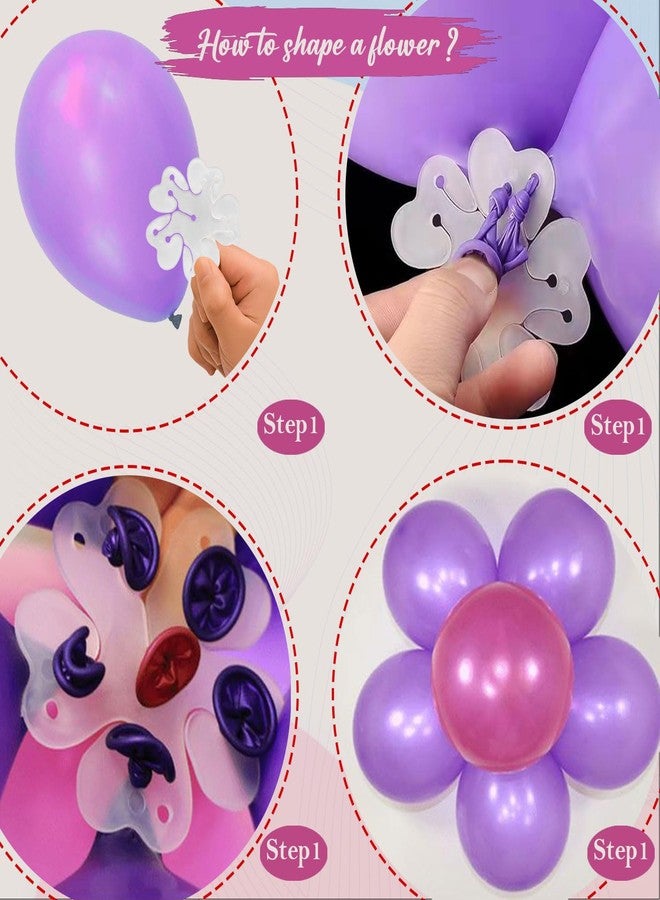 Wobbox Flower Shape Bolloon Clip Holder, Flower Shape Balloon Clips, Balloon Clips For Decoration, Balloon Clips Holder, Flower Balloon Clips (Set Of 24). - Image 3